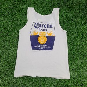 Vintage 80s Corona Beer Tank-Top Small 17x25 Crop USA